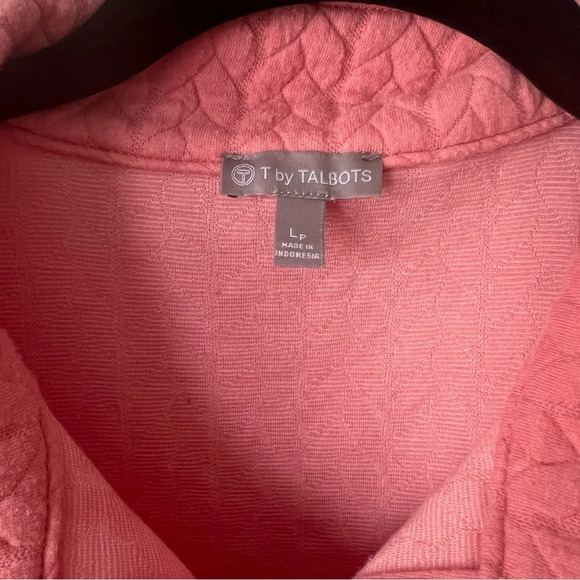 TALBOTS QUILTED JACQUARD ZIP MOCKNECK PULLOVER SIZE LARGE PETITE - Picture 8 of 8